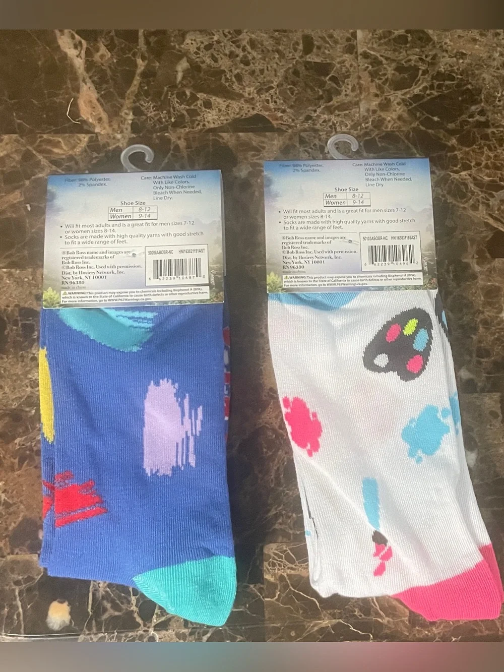 Bob Ross The Joy of Painting Crew Socks   Artistic Pack unisex NWT